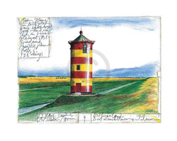 Kunstdruck Sabine Gerke - Der Leuchtturm von Pilsum 30x24cm