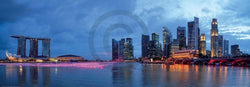 Kunstdruck Shutterstock - Panorama of Singapore 95x33cm