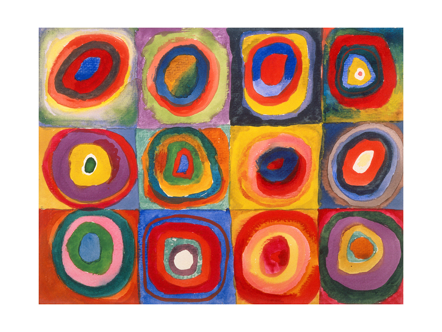 Kunstdruck Wassily Kandinsky - Farbstudie Quadrate 80x60cm