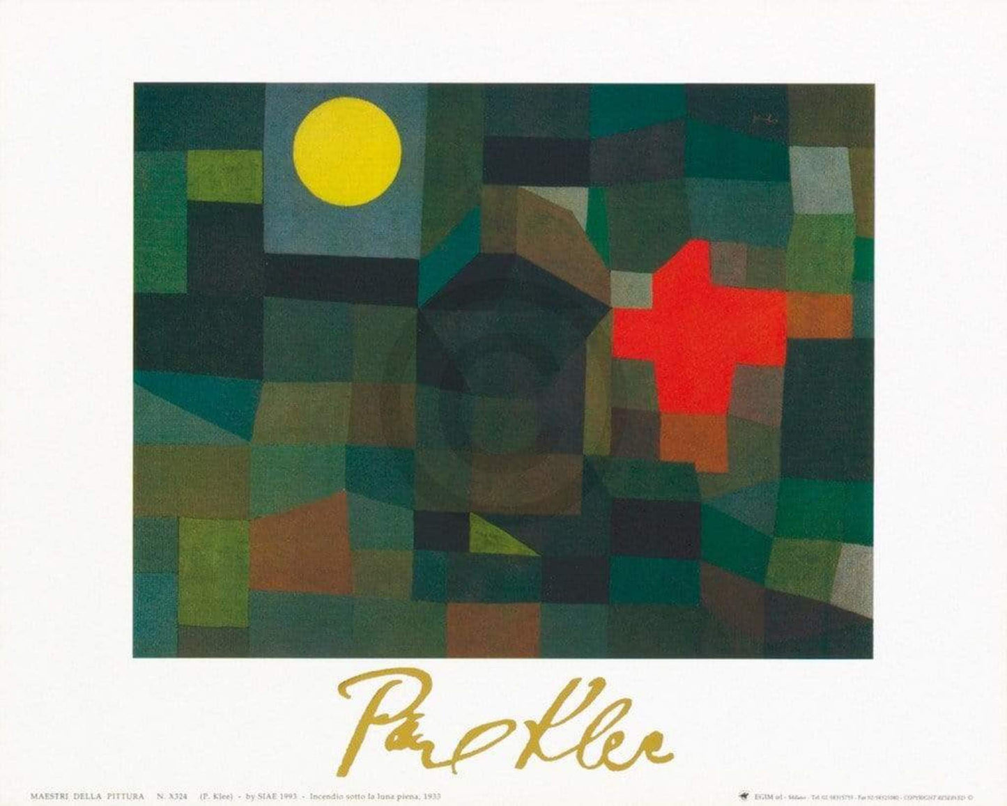Kunstdruck Paul Klee - Incendio la luna piena, 1933 30x24cm