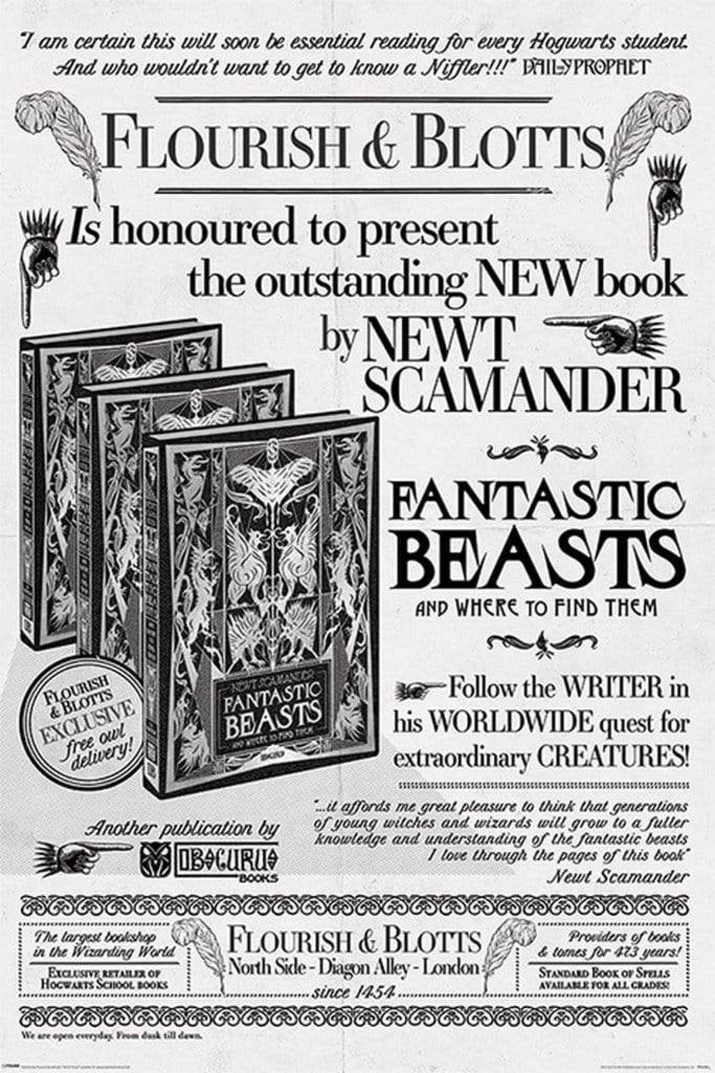 Poster Fantastic Beasts the Crimes of Grindelwald Flourish and Blotts 61x91,5cm