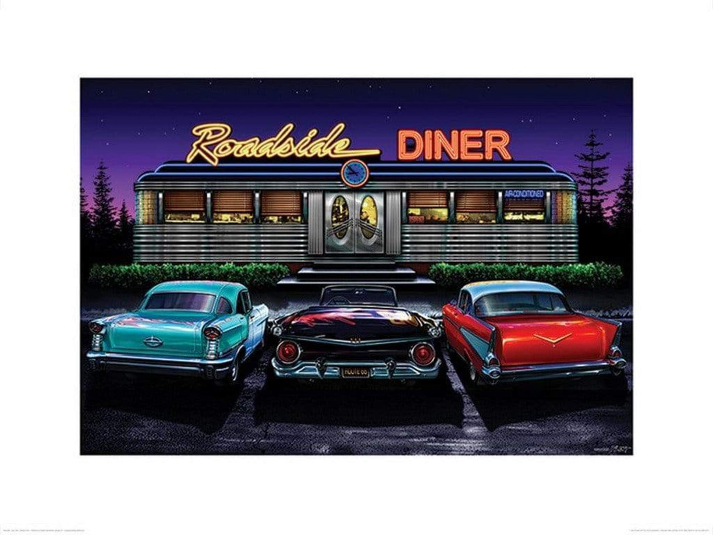 Kunstdruck Roadside Diner Helen Flint 80x60cm
