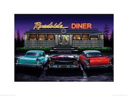 Kunstdruck Roadside Diner Helen Flint 80x60cm