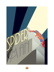 Kunstdruck Marvel Deco SpiderMan Building 60x80cm