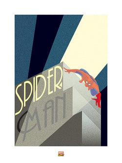 Kunstdruck Marvel Deco SpiderMan Building 60x80cm