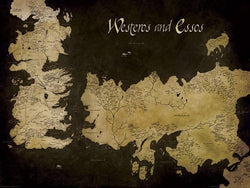 Kunstdruck Game of Thrones Westeros and Essos Antique Map 80x60cm