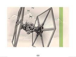 Kunstdruck Star Wars - Episode VII TIE Fighter Pencil Art 80x60cm