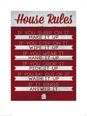 Kunstdruck House Rules 60x80cm