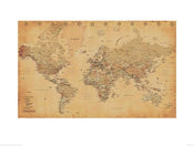 Kunstdruck World Map Vintage Style 60x80cm