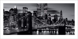 Kunstdruck Brooklyn Bridge Black and White 100x50cm