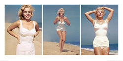 Kunstdruck Marilyn Monroe Beach Triptych 100x50cm