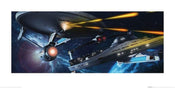 Kunstdruck Star Trek Enterprise vs Reliant 100x50cm