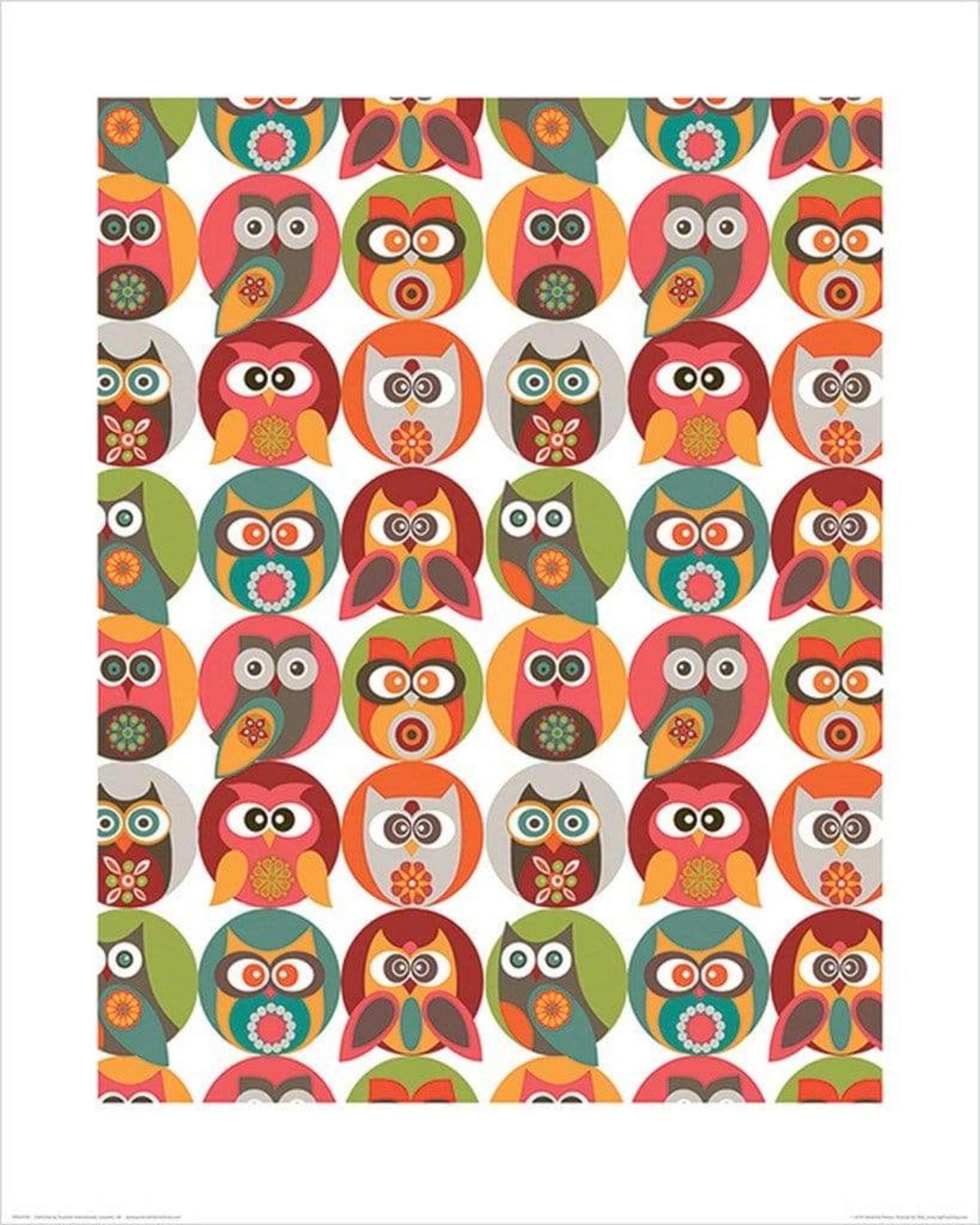 Kunstdruck Valentina Ramos - Owls Family 40x50cm