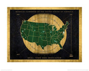 Kunstdruck Fantastic Beasts Hex indicator map 40x50cm