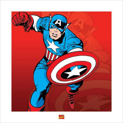 Kunstdruck Captain America Marvel Comics 40x40cm