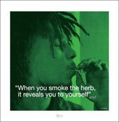 Kunstdruck Bob Marley iQuote Herb 40x40cm
