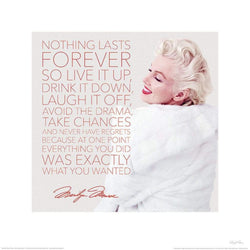 Kunstdruck Marilyn Monroe Nothing Lasts Forever 40x40cm