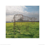 Kunstdruck Pink Floyd Wireframe Cow 40x40cm