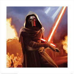 Kunstdruck Star Wars - Episode VII Kylo Ren Fire 40x40cm