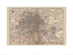 Kunstdruck Stanfords - Map of the County of London 1888 60x80cm