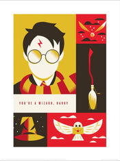 Pyramid Warner Bros You Are A Wizard Harry Kunstdruck 30x40cm